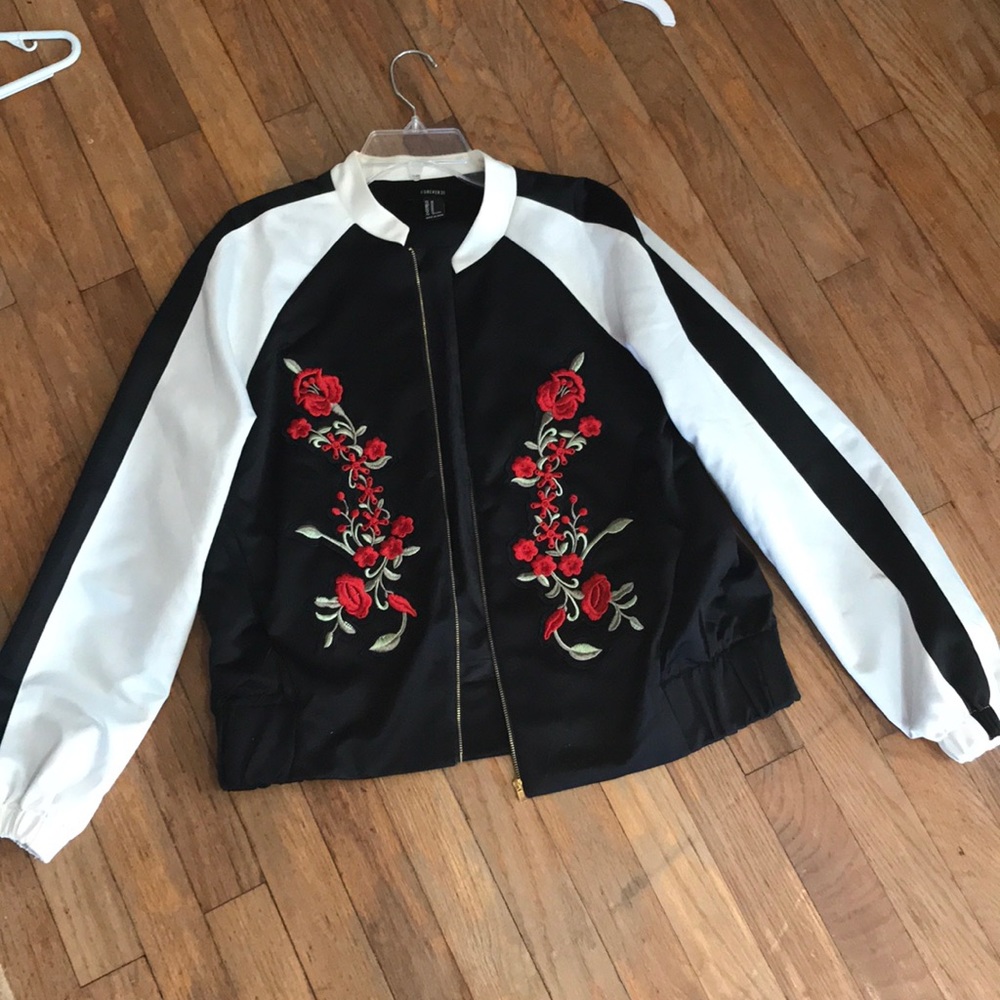 Embroidered bomber jacket